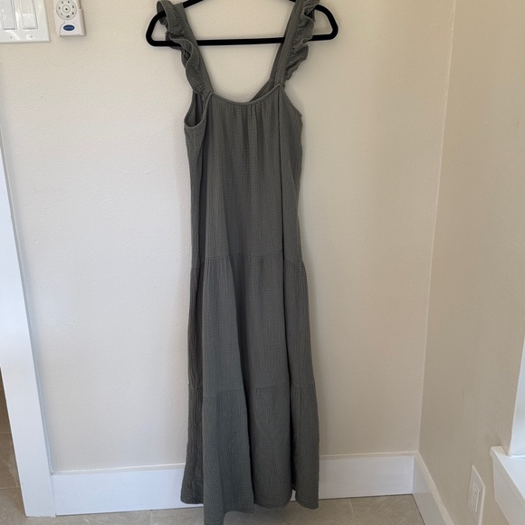 BB Dakota by Steve Madden Ella Flutter Strap Cotton Maxi Dress, XS, sage - Picture 5 of 7